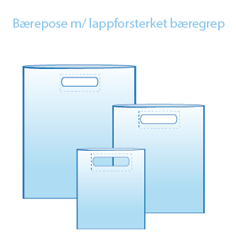 "Bærepose med lappforsterket bæregrep, designet for maksimal styrke og komfort. Ideell for å håndtere tunge varer og daglig bruk."