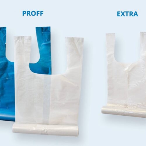 "Bilde av gjennomsiktige avfallssekker som viser innholdet, designet for enkel sortering og ansvarlig avfallshåndtering."