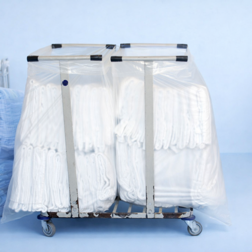 Plastsekker for vaskeri